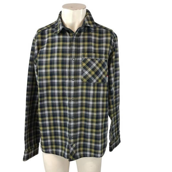 MOUNTAIN HARDWEAR - MEN'S M/L - MULTICOLOR CHECK LONG SLEEVE SNAP COLLARED SHIRT - Picture 1 of 6